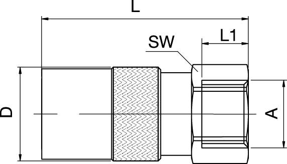 Coupling, Straight Female 
