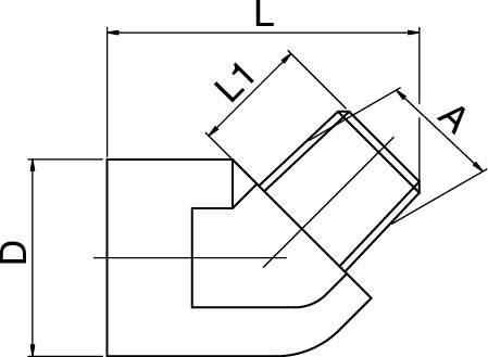 Connector Nipple, 45° Male