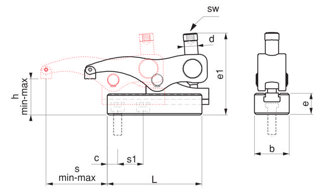 Power Sliding Clamp (Supplied without Inbus Bolt)