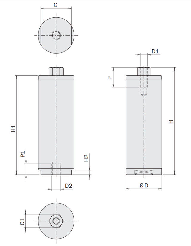 Non-rotative mini-cylinder