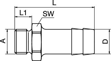 Hosetail Fitting, Male BSPP
