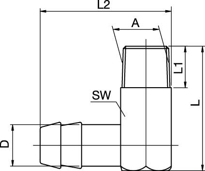 90 dg. Hose Tail Fitting Male Threaded