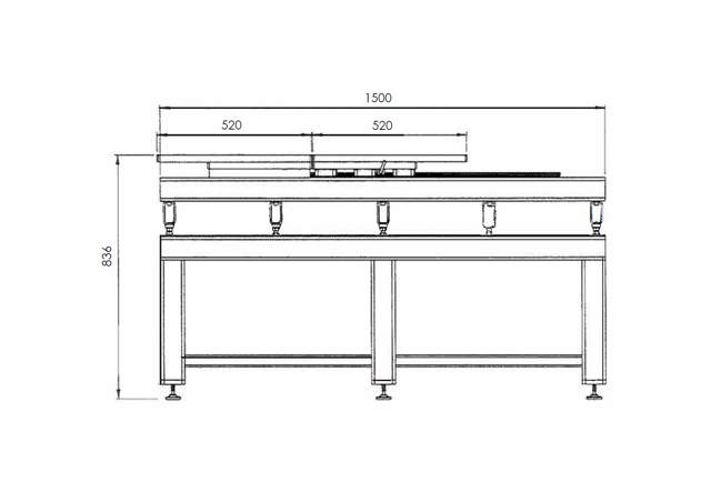 Mould table with T-slots plates for mechanical brackets - 1,5 to 3T